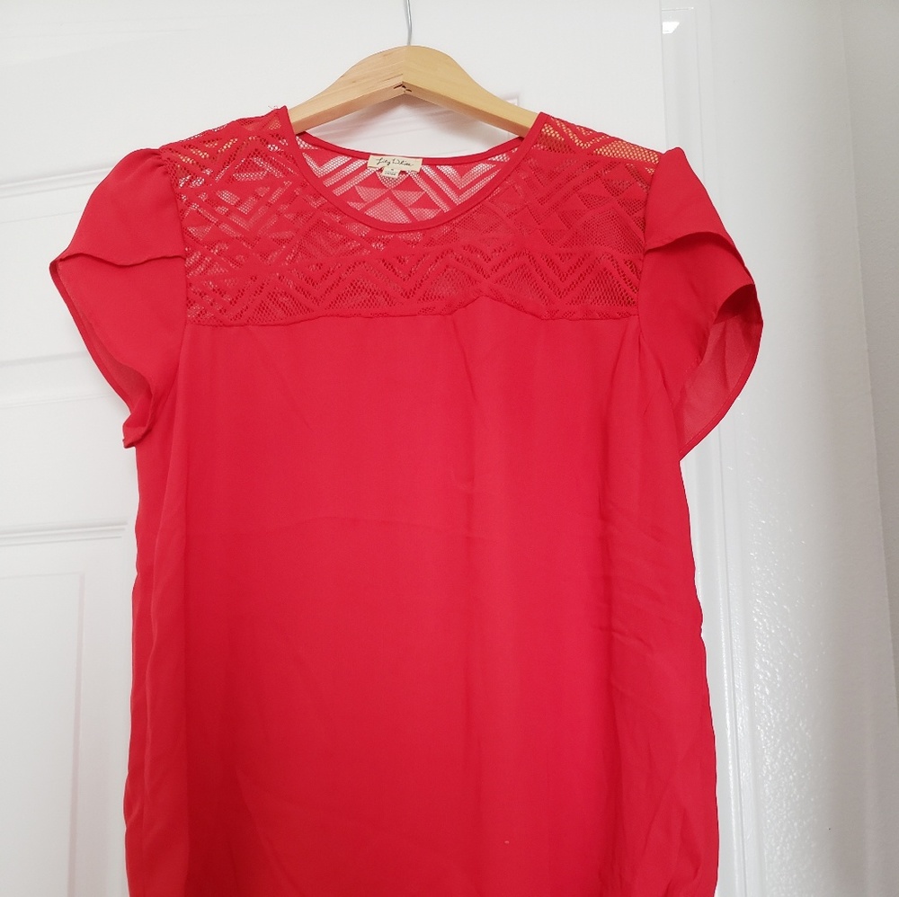 Cherry Red Short Sleeved Top